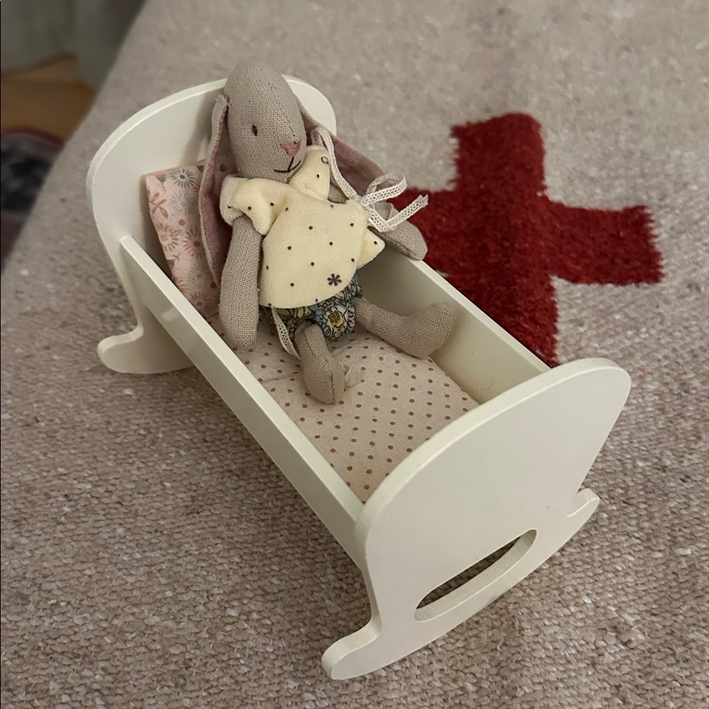 Maileg Micro Bunny & Cradle Cot Set - Picture 2 of 5